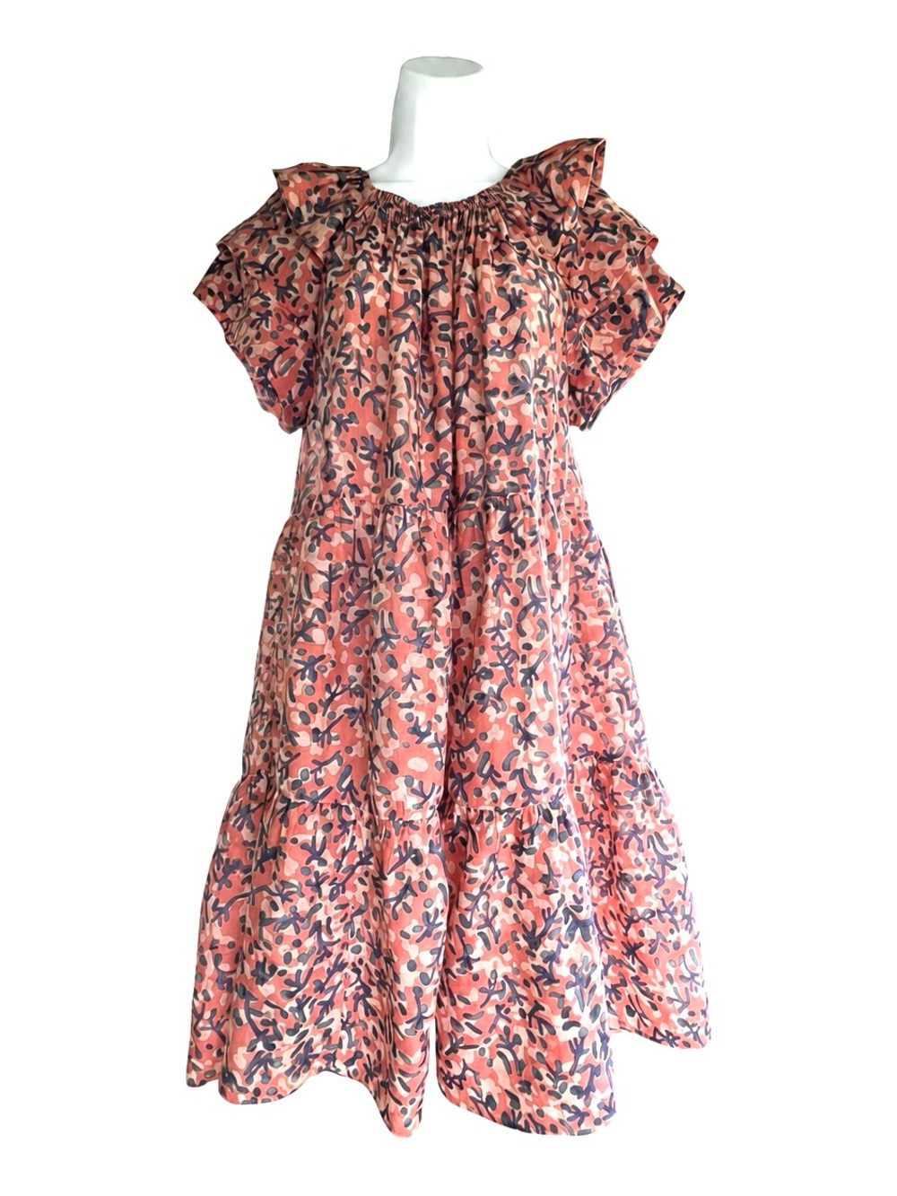 MIRTH Handmade Edition Vienna Dress Coral Blue